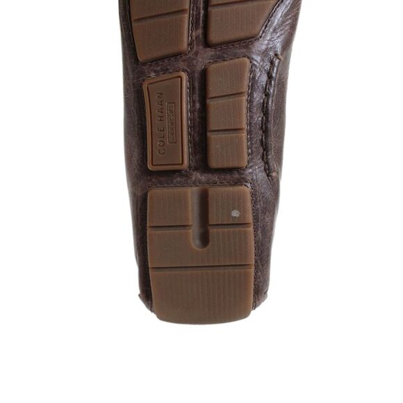 Cole Haan Mens Leather Square Toed Slip On Thick Stitched Loafers Brown Size 9.5 - Picture 5 of 5